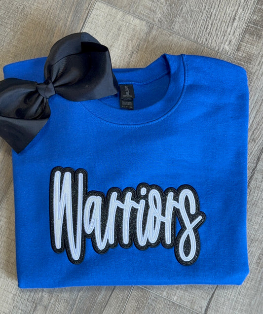 Royal blue Warriors Glitter Sweatshirt